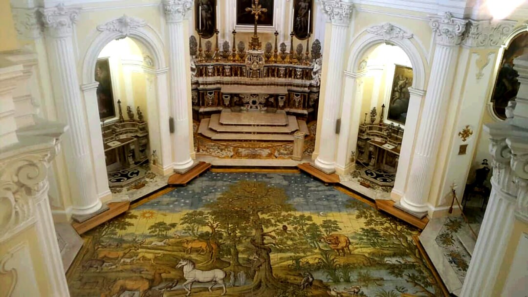 The impressive interior of Chiesa San Michele Arcangelo in Anacapri, Campania.