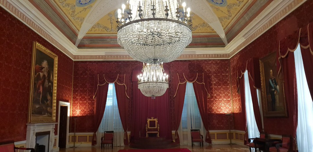 The Throne Room in the Palace of St Michael and St George, Corfu.