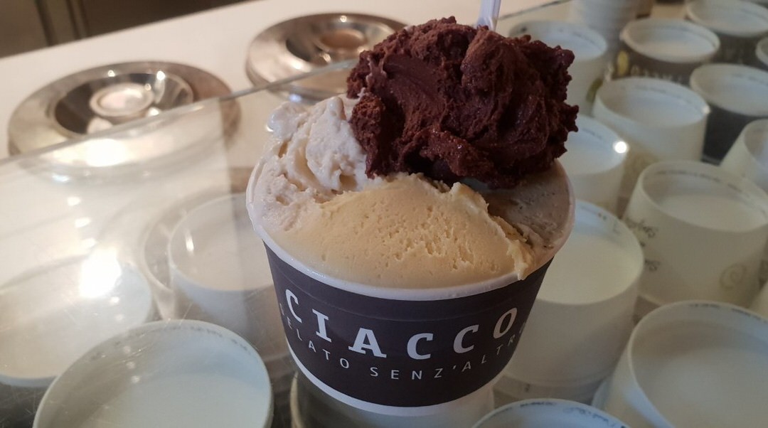 A delicious ice cream cup in Ciacco gelato, in Milan.