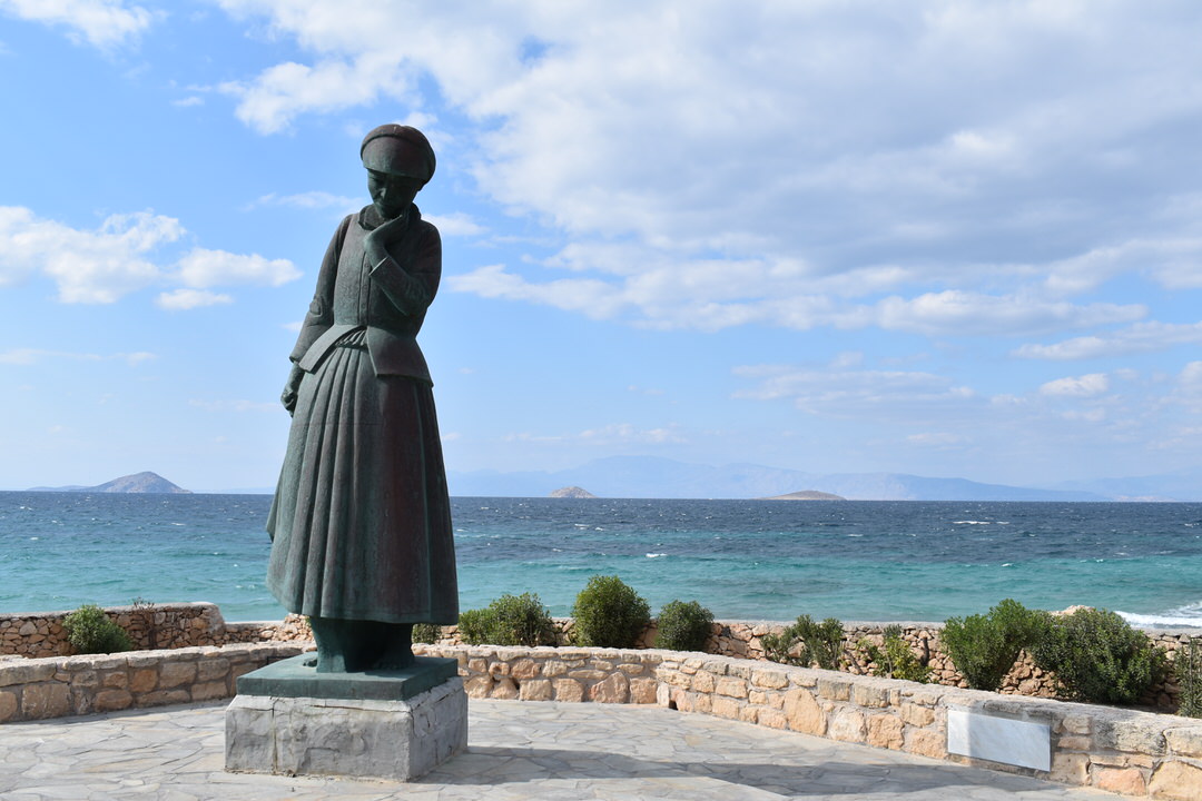 The statue of Mother by Christos Kapralos in Aegina island, Greece